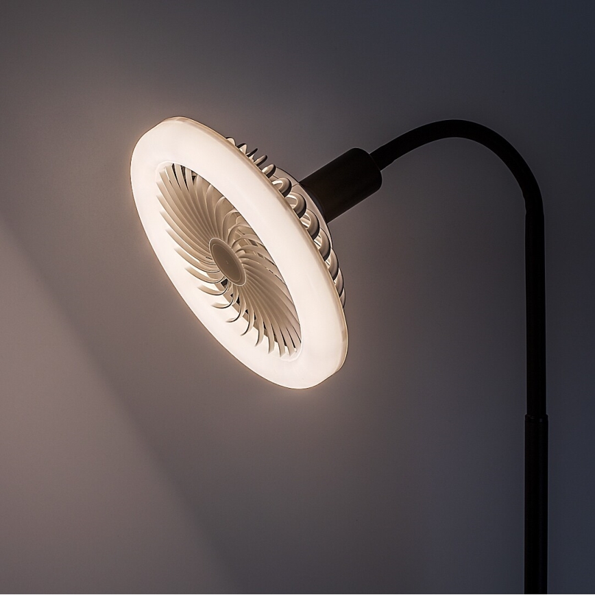 Rabalux - LED Stmívatelná stojací lampa s ventilátorem pr. 30 cm 1xE27/16W/230V 3000-6500K + dálkové ovládání