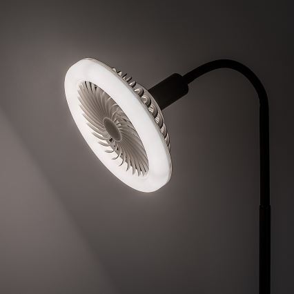 Rabalux - LED Stmívatelná stojací lampa s ventilátorem pr. 30 cm 1xE27/16W/230V 3000-6500K + dálkové ovládání