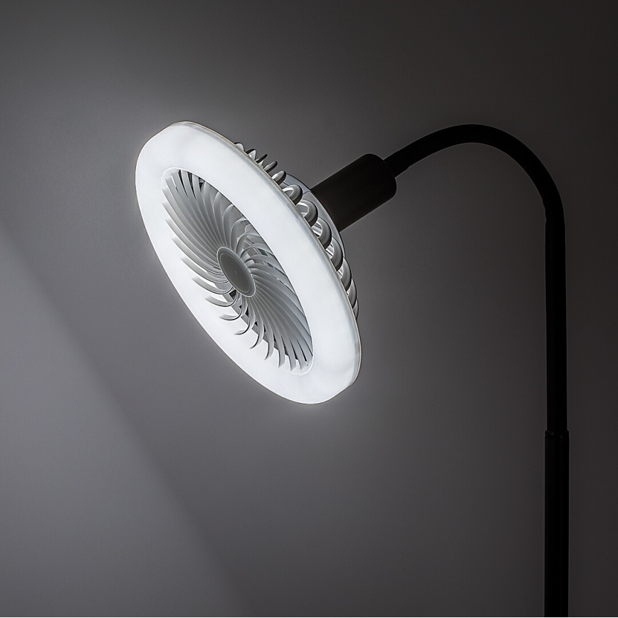 Rabalux - LED Stmívatelná stojací lampa s ventilátorem pr. 30 cm 1xE27/16W/230V 3000-6500K + dálkové ovládání