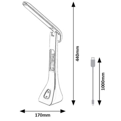 Rabalux - LED Stmívatelná stolní lampa s displejem LED/7W/5V 4000K černá