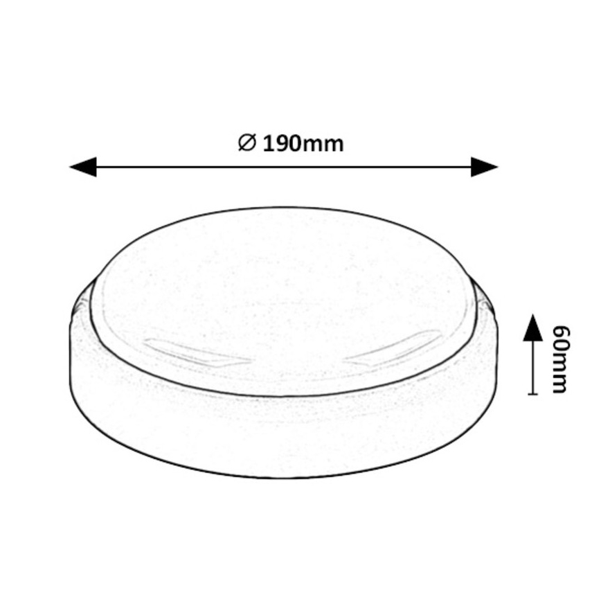 Rabalux - LED Venkovní stropní svítidlo LED/15W/230V IP54 černá