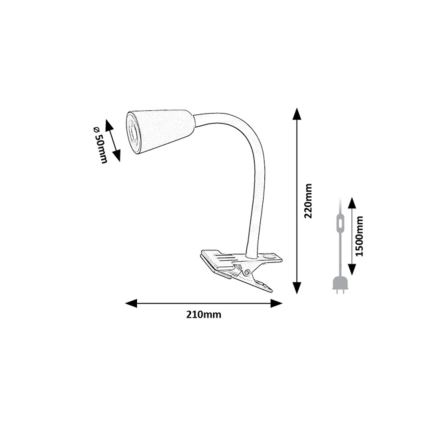 Rabalux - Stolní lampa s klipem 1xGU10/7W/230V oranžová