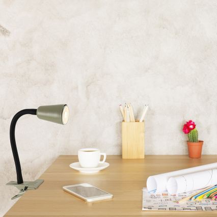 Rabalux - Stolní lampa s klipem 1xGU10/7W/230V khaki