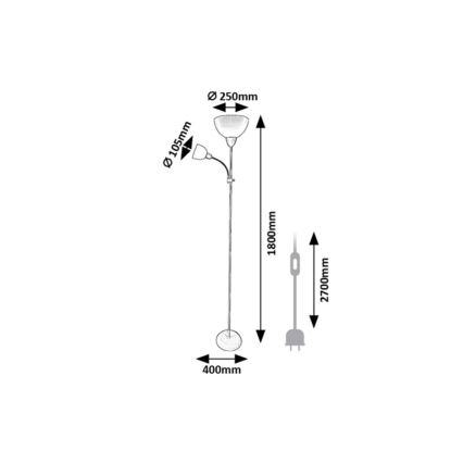 Rabalux - Stojací lampa 1xE27/60W/230V + 1xE14/25W zelená
