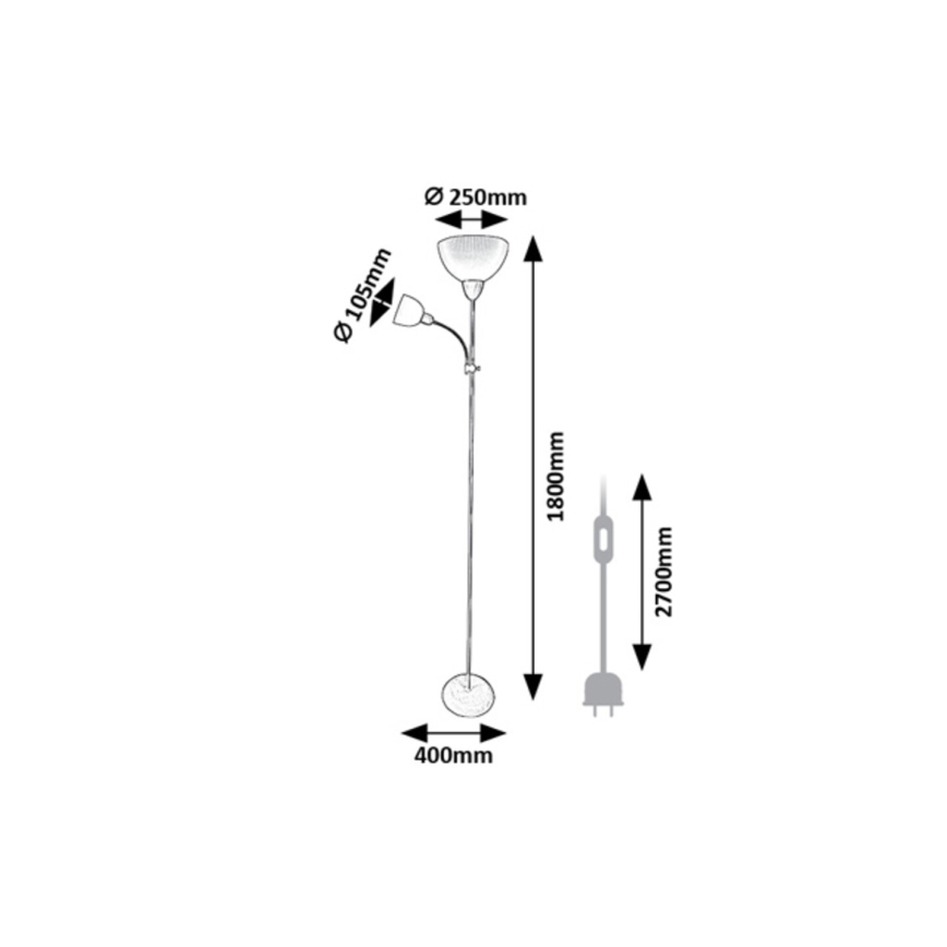 Rabalux - Stojací lampa 1xE27/60W/230V + 1xE14/25W zelená