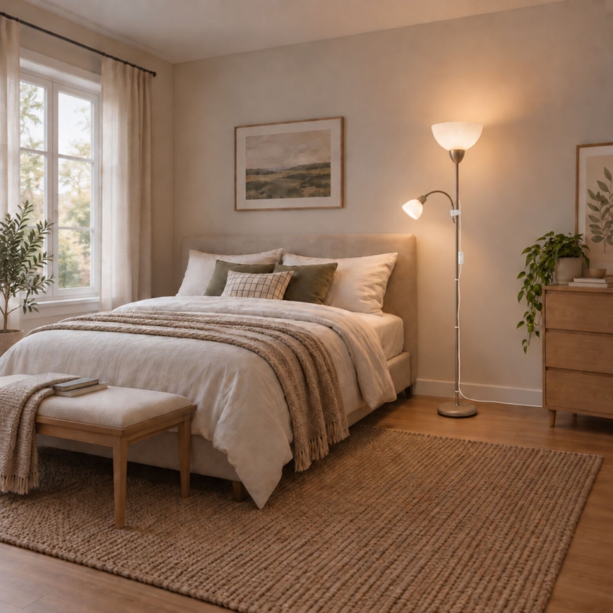 Rabalux - Stojací lampa 1xE27/60W/230V + 1xE14/25W béžová