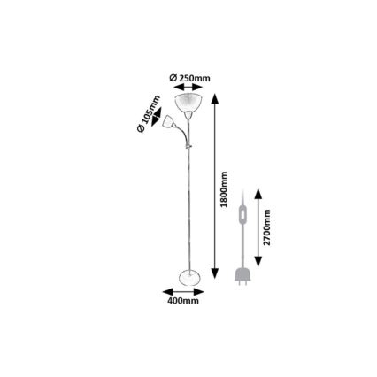 Rabalux - Stojací lampa 1xE27/60W/230V + 1xE14/25W béžová