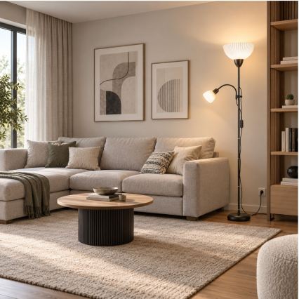 Rabalux - Stojací lampa 1xE27/60W/230V + 1xE14/25W černá