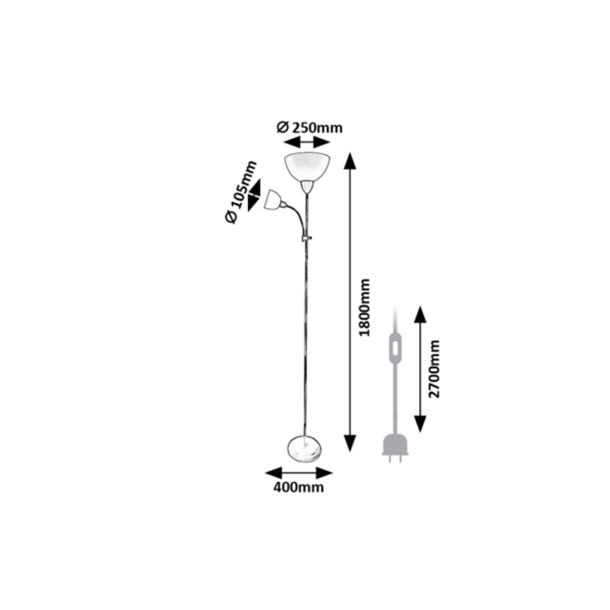 Rabalux - Stojací lampa 1xE27/60W/230V + 1xE14/25W černá