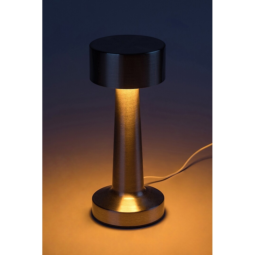 Rabalux - LED Nabíjecí dotyková stolní lampa LED/2,7W/5V 1200mAh 3000/4000/6000K matný chrom