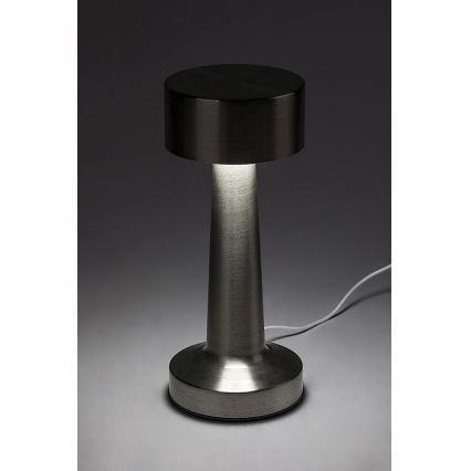 Rabalux - LED Nabíjecí dotyková stolní lampa LED/2,7W/5V 1200mAh 3000/4000/6000K matný chrom