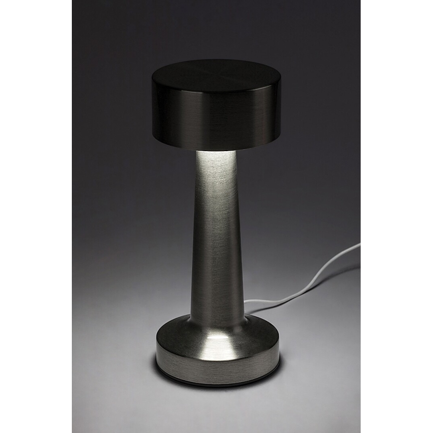 Rabalux - LED Nabíjecí dotyková stolní lampa LED/2,7W/5V 1200mAh 3000/4000/6000K matný chrom