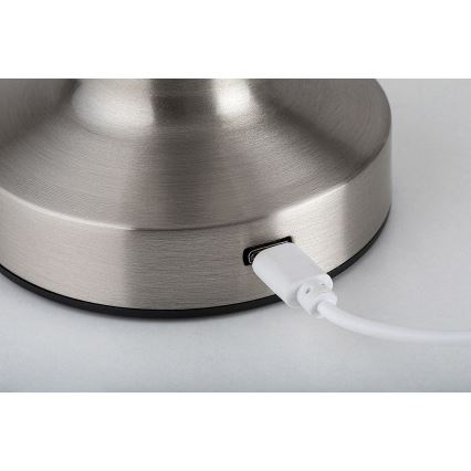 Rabalux - LED Nabíjecí dotyková stolní lampa LED/2,7W/5V 1200mAh 3000/4000/6000K matný chrom
