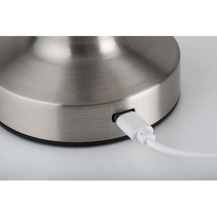 Rabalux - LED Nabíjecí dotyková stolní lampa LED/2,7W/5V 1200mAh 3000/4000/6000K matný chrom