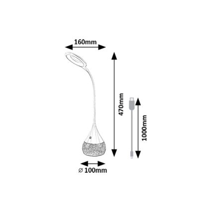 Rabalux - LED RGB Stmívatelná stolní lampa LED/4W/230V bílá