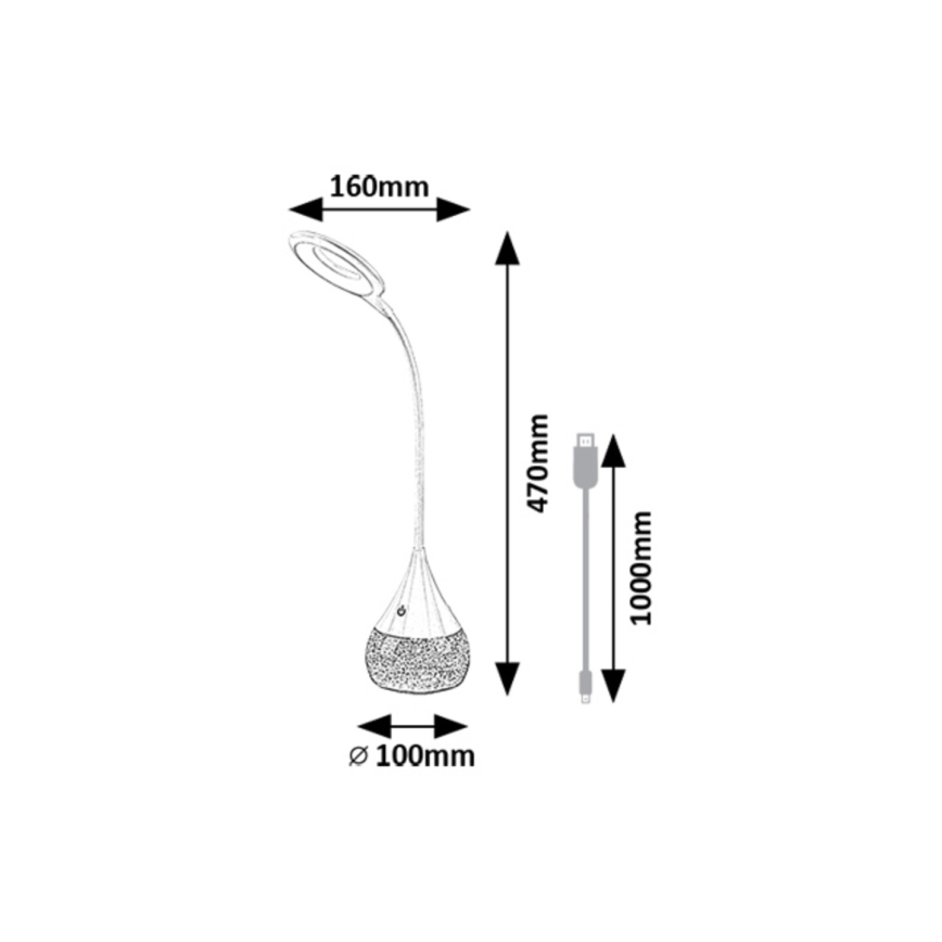 Rabalux - LED RGB Stmívatelná stolní lampa LED/4W/230V bílá