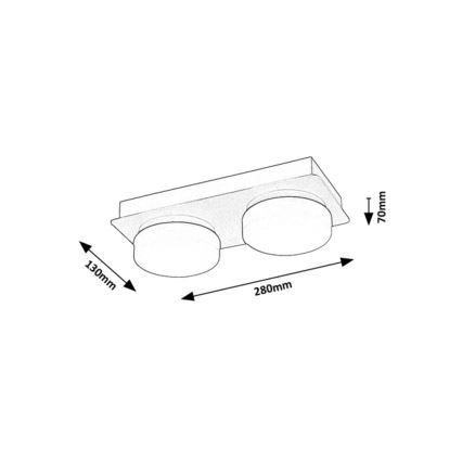 Rabalux - LED Stropní koupelnové svítidlo 2xLED/5,5W/230V IP44 černá