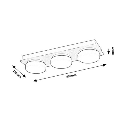 Rabalux - LED Stropní koupelnové svítidlo 3xLED/6W/230V IP44 černá