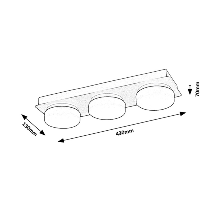 Rabalux - LED Stropní koupelnové svítidlo 3xLED/6W/230V IP44 černá