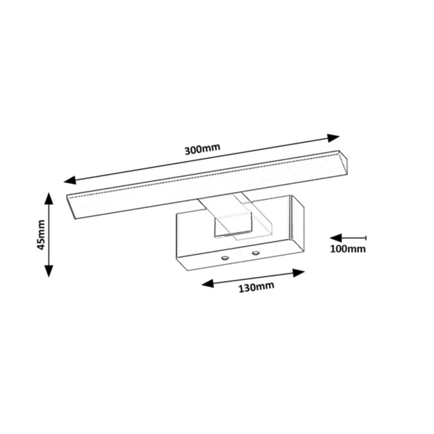 Rabalux - LED Koupelnové osvětlení zrcadla LED/6W/230V IP44 30 cm černá