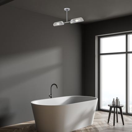 Rabalux - Koupelnový lustr na tyči 2xE14/12W/230V IP44 lesklý chrom