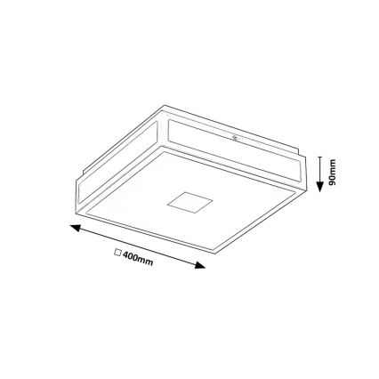 Rabalux - LED Koupelnové stropní svítidlo LED/24W/230V IP44 4000K 40x40 cm černá