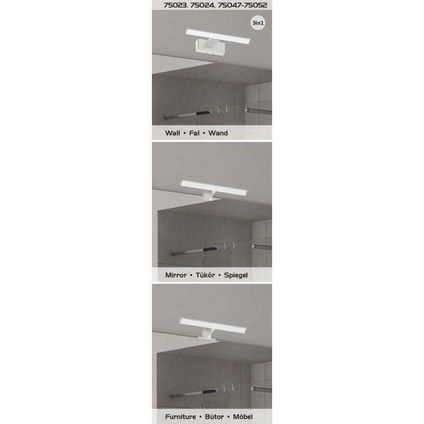 Rabalux - LED Koupelnové osvětlení zrcadla LED/9W/230V IP44 60 cm lesklý chrom