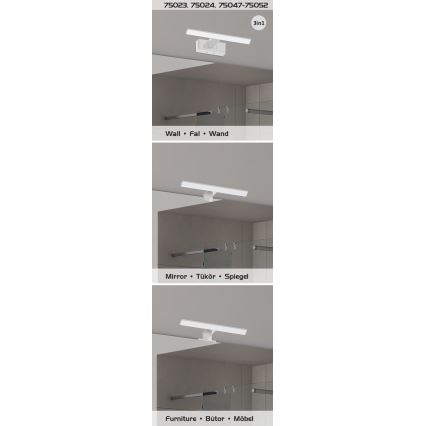 Rabalux - LED Koupelnové osvětlení zrcadla LED/9W/230V IP44 60 cm černá