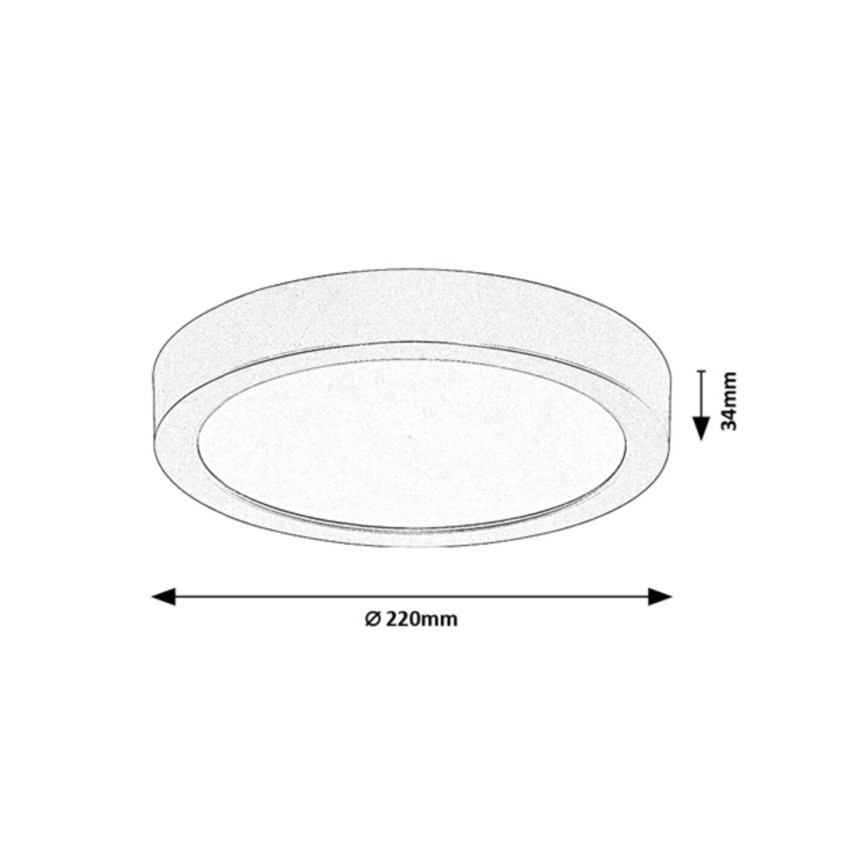 Rabalux - LED Koupelnové stropní svítidlo LED/24W/230V pr. 22 cm IP44 černá