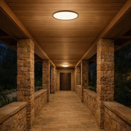 Rabalux - LED Koupelnové stropní svítidlo LED/18W/230V 3000/4000/6000K pr. 29 cm IP44 hnědá