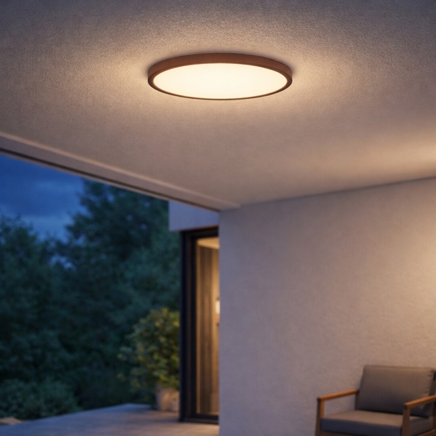 Rabalux - LED Koupelnové stropní svítidlo LED/24W/230V 3000/4000/6000K pr. 40 cm IP44 hnědá