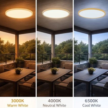 Rabalux - LED Koupelnové stropní svítidlo LED/24W/230V 3000/4000/6000K pr. 40 cm IP44 béžová
