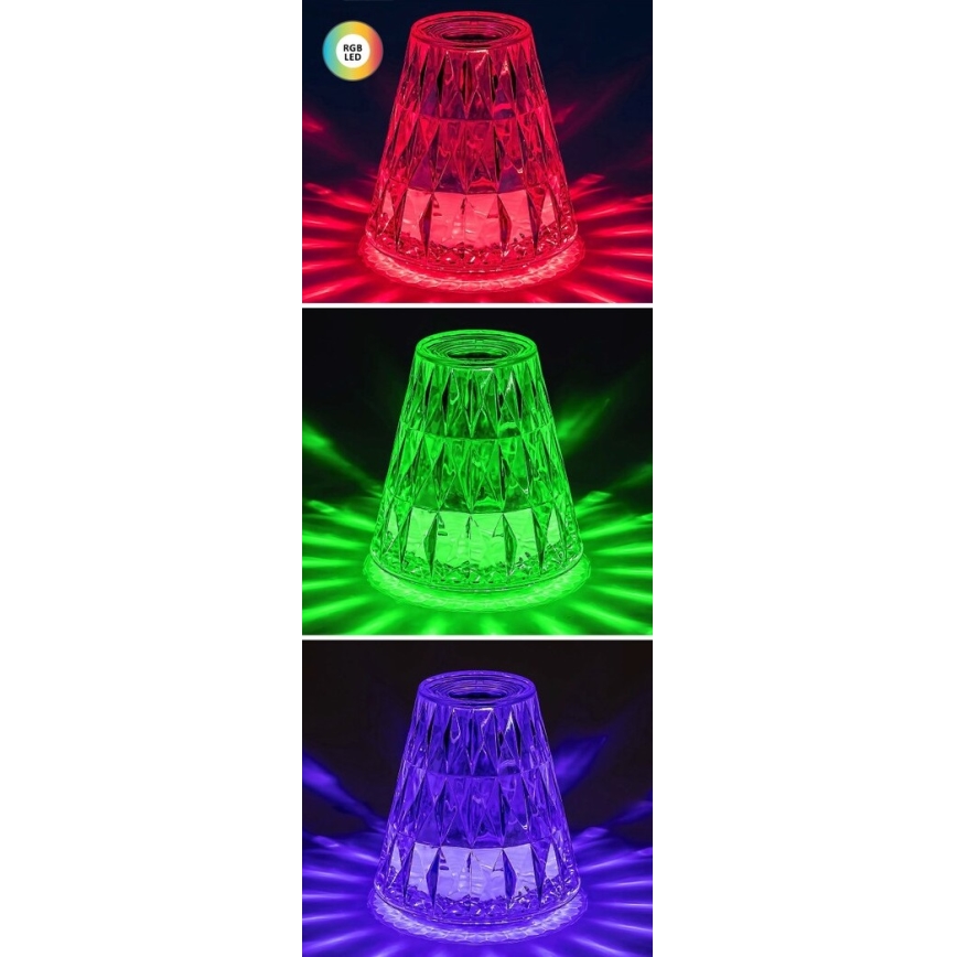 Rabalux - LED RGB Stmívatelná nabíjecí stolní lampa LED/2W/5V/3xAAA 3000K