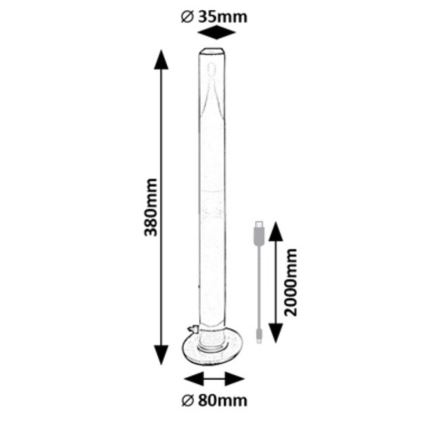 Rabalux - SADA 2x LED RGB Stmívatelná stolní lampa PACO LED/5W/5V + dálkové ovládání