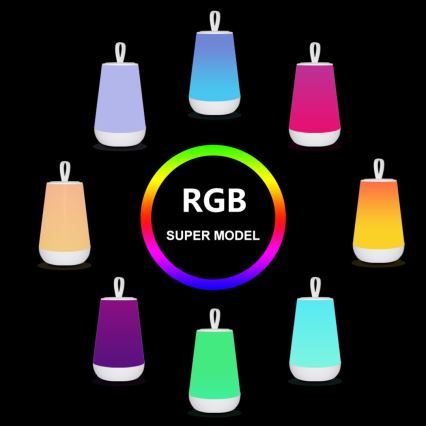 Rabalux - LED RGB Stmívatelná nabíjecí stolní lampa LED/2W/5V 3000K 1800 mAh