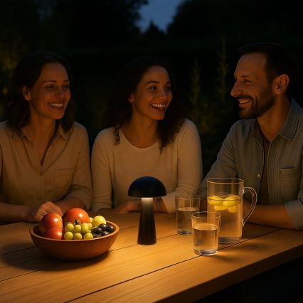 Rabalux - LED Stmívatelná dotyková nabíjecí venkovní lampa LED/1,5W/5V IP44 1200 mAh USB černá