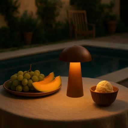 Rabalux - LED Stmívatelná dotyková nabíjecí venkovní lampa LED/1,5W/5V IP44 1200 mAh USB hnědá