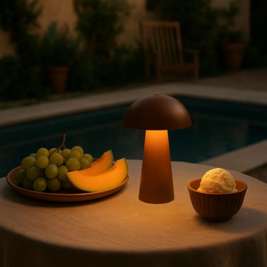 Rabalux - LED Stmívatelná dotyková nabíjecí venkovní lampa LED/1,5W/5V IP44 1200 mAh USB hnědá
