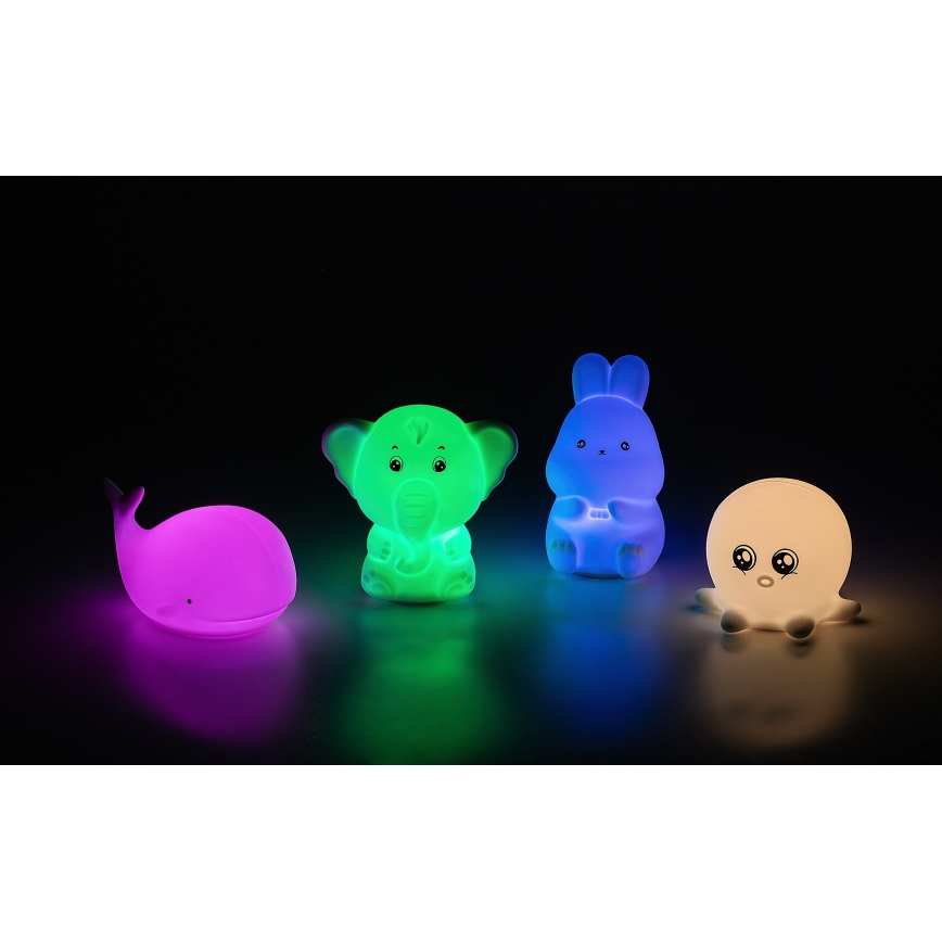 Rabalux - LED RGB Dotykové noční světlo LED/0,05W/1xCR2032 velryba