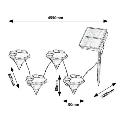 Rabalux - LED Solární svítidlo 4xLED/0,06W/1,2V IP44