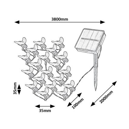 Rabalux - LED Solární řetěz 20xLED/0,06W/1,2V IP44 600 mAh