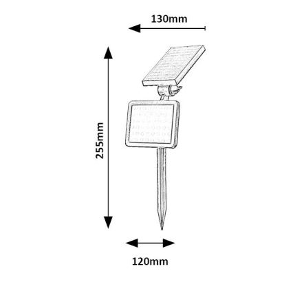 Rabalux - LED Solární reflektor se senzorem LED/9,6W/3,7V IP44