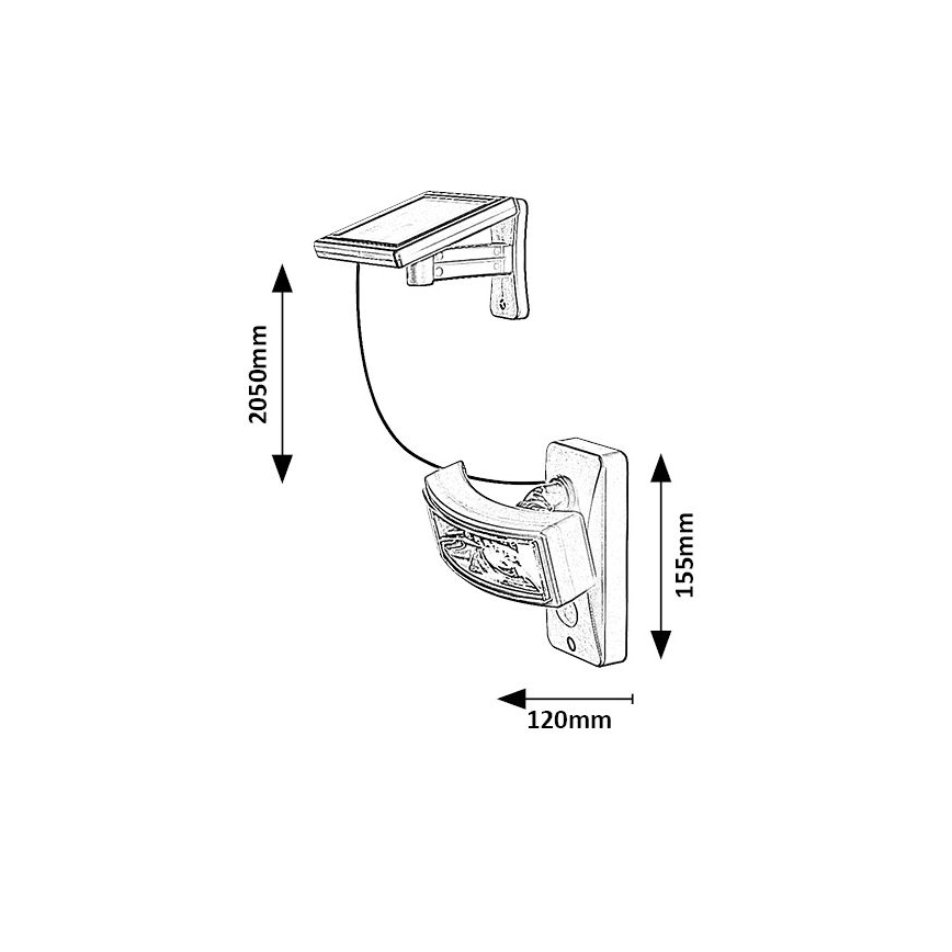 Rabalux - LED Solární svítidlo se senzorem LED/2,4W/3,7V IP44