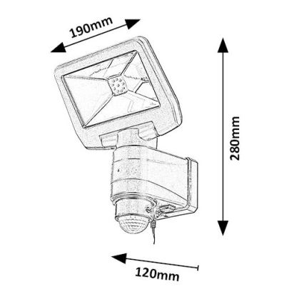 Rabalux - LED Solární reflektor se senzorem LED/5W/3,7V IP44