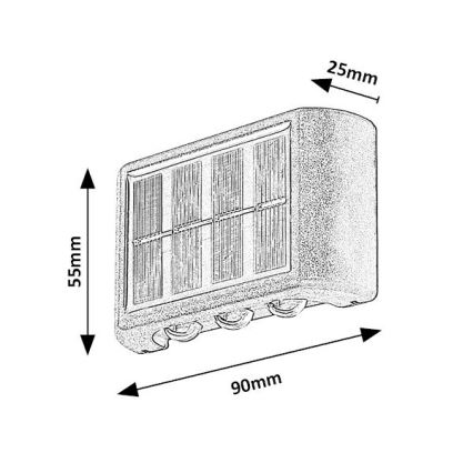 Rabalux 77024 - LED Solární nástěnné svítidlo LED/1,2W/1,2V IP44