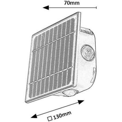 Rabalux - LED Stmívatelné solární nástěnné svítidlo LED/0,5W/3,7V 3000K/6000K IP54