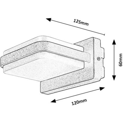 Rabalux - LED Venkovní nástěnné svítidlo LED/12W/230V IP44 černá