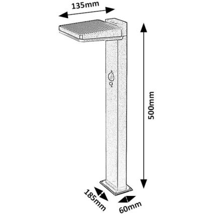 Rabalux - LED Stmívatelná solární venkovní lampa se senzorem LED/4,4W/3,7V IP54 antracit