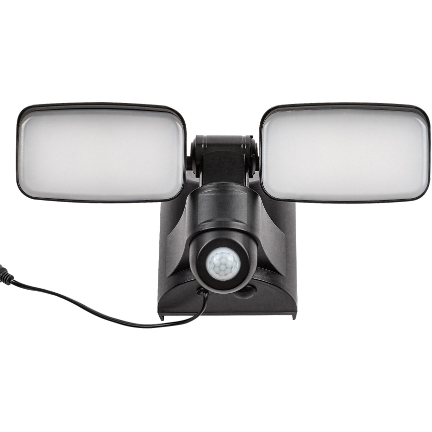 Rabalux - LED Solární nástěnné flexibilní svítidlo se senzorem a externím panelem 2xLED/5W/3,7V IP54 černá