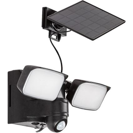 Rabalux - LED Solární nástěnné flexibilní svítidlo se senzorem a externím panelem 2xLED/5W/3,7V IP54 černá